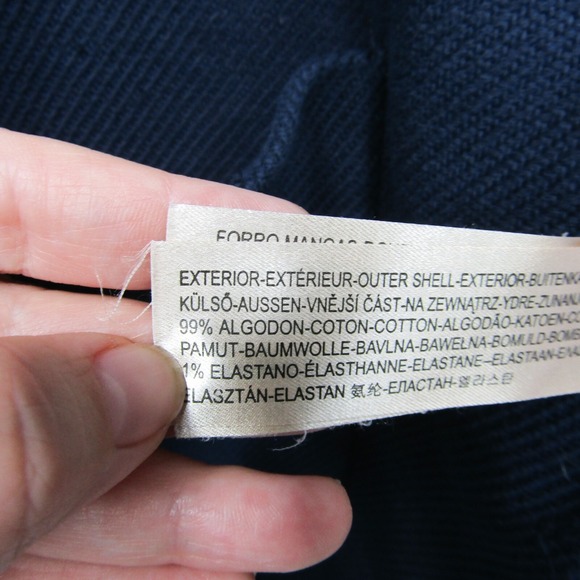 Massimo Dutti Women's Small Blazer Jacket Blue Long Collar Snap Closure Oversize - Picture 5 of 12